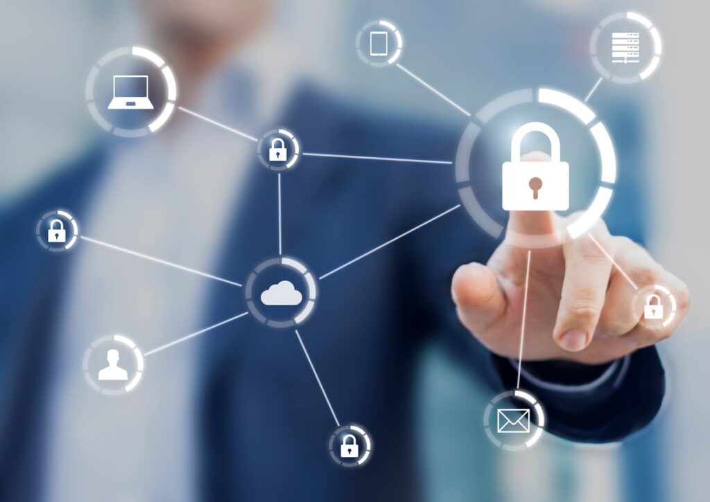 Digital cybersecurity network protection.