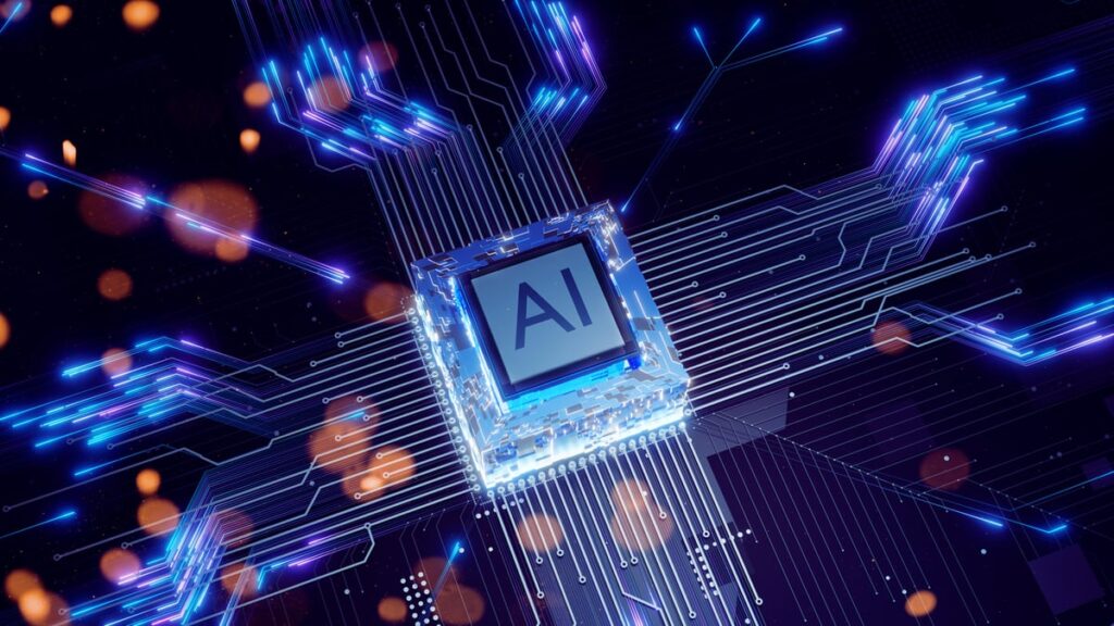 An AI chip on a board.