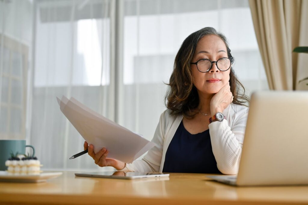 An investor looking at screen.